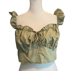 Shein Sage Green Crop Top Size 1XL​​​​​